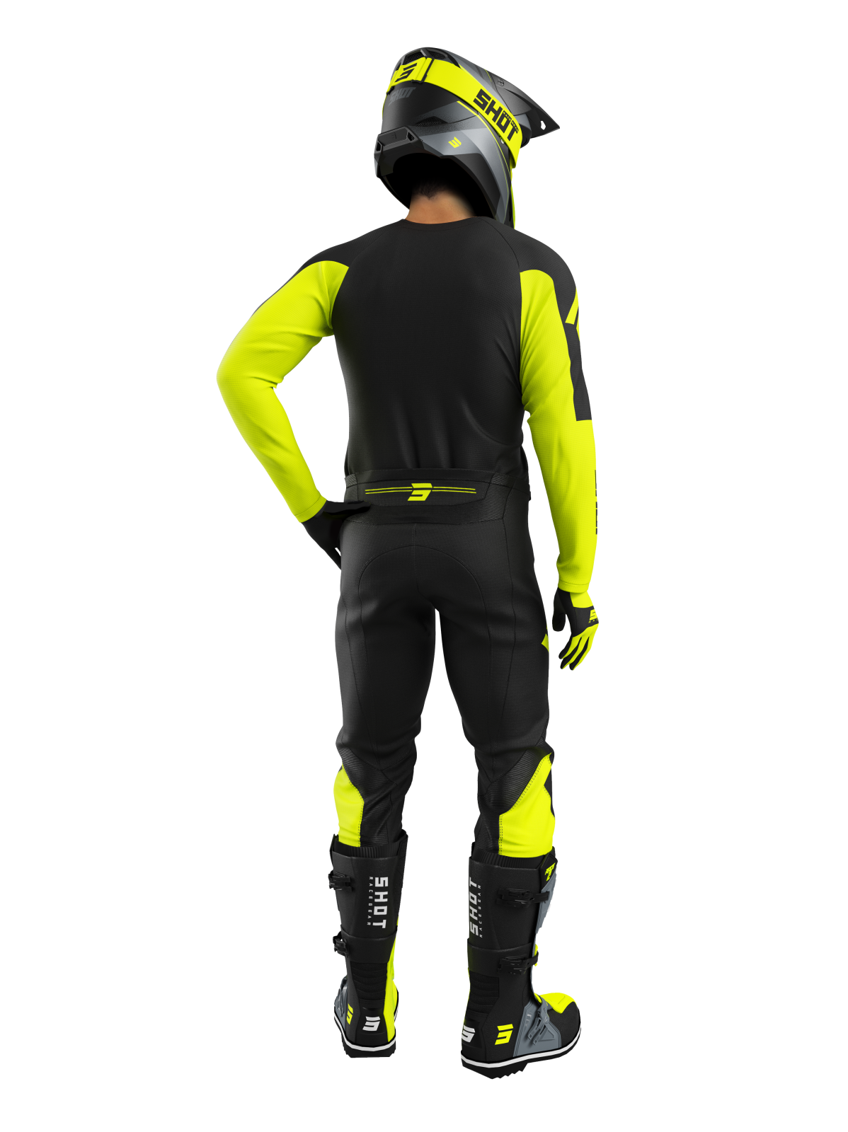 TRAJE COMPLETO SHOT DRAW PRIVATE NEON YELLOW MOTOCROSS ENDURO