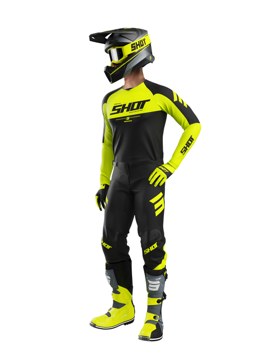 TRAJE COMPLETO SHOT DRAW PRIVATE NEON YELLOW MOTOCROSS ENDURO